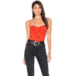 Motel Rocks Lanti Red Polka Dot Bodysuit